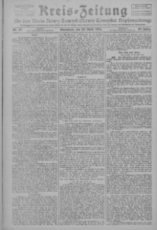 Kreis-Zeitung für d. Kreis Nowy-Tomysl: zugl. Nowy-Tomysler Hopfenzeitung 1924.04.19 Jg.49 Nr47