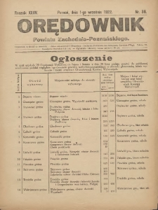 Orędownik Powiatu Zachodnio-Poznańskiego 1922.09.01 R.35 Nr36