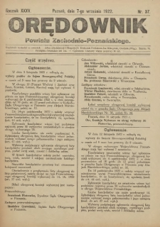 Orędownik Powiatu Zachodnio-Poznańskiego 1922.09.07 R.35 Nr37