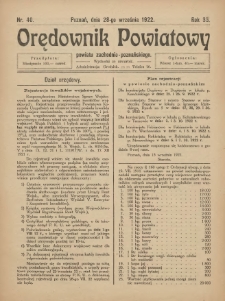 Orędownik Powiatowy Powiatu Zachodnio-Poznańskiego 1922.09.28 R.35 Nr40