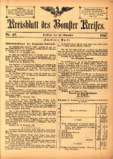 Kreisblatt des Bomster Kreises 1897.11.26 No.48