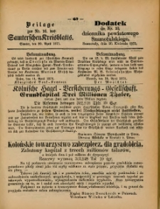 Beilage zur Nr.16 des Samterchen Kreisblatts 1871.04.20 Jg.[17] = Dodatek do Nr.16 dziennika powiatowego Szamotulskiego 1871.04.20 R.[17]