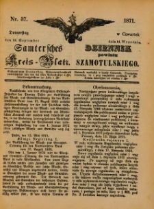 Samtersches Kreis-Blatt = Dziennik Powiatu Szamotulskiego 1871.09.14 Jg.[17] Nr37
