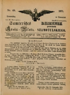Samtersches Kreis-Blatt = Dziennik Powiatu Szamotulskiego 1871.11.30 Jg.[17] Nr48