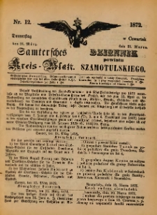 Samtersches Kreis-Blatt = Dziennik Powiatu Szamotulskiego 1872.03.21 Jg.[18] Nr12