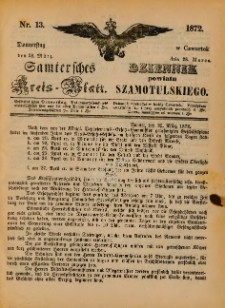 Samtersches Kreis-Blatt = Dziennik Powiatu Szamotulskiego 1872.03.28 Jg.[18] Nr13