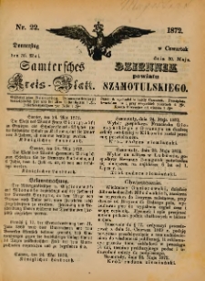 Samtersches Kreis-Blatt = Dziennik Powiatu Szamotulskiego 1872.05.30 Jg.[18] Nr22