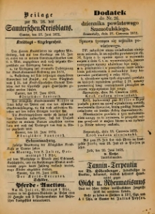 Beilage zur Nr.26 des Samterchen Kreisblatts = Dodatek do Nr.26 dziennika powiatowego Szamotulskiego 1872.06.27 R.[18]