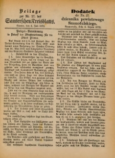 Beilage zur Nr.27 des Samterchen Kreisblatts = Dodatek do Nr.27 dziennika powiatowego Szamotulskiego 1872.07.04 R.[18]