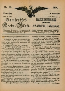 Samtersches Kreis-Blatt = Dziennik Powiatu Szamotulskiego 1872.07.18 Jg.[18] Nr29