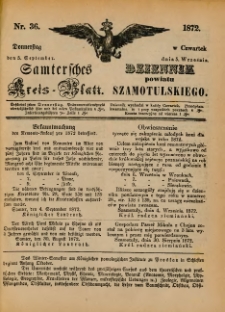 Samtersches Kreis-Blatt = Dziennik Powiatu Szamotulskiego 1872.09.05 Jg.[18] Nr36
