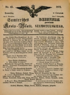 Samtersches Kreis-Blatt = Dziennik Powiatu Szamotulskiego 1872.11.07 Jg.[18] Nr45
