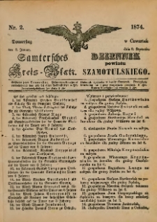 Samtersches Kreis-Blatt = Dziennik Powiatu Szamotulskiego 1874.01.08 Jg.[20] Nr2