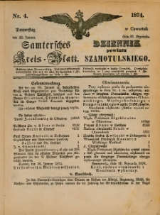 Samtersches Kreis-Blatt = Dziennik Powiatu Szamotulskiego 1874.01.22 Jg.[20] Nr4