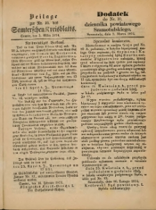 Beilage zur Nr.10 des Samterchen Kreisblatts = Dodatek do Nr.10 dziennika powiatowego Szamotulskiego 1874.03.05 Jg.[20]