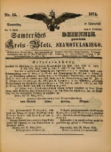 Samtersches Kreis-Blatt = Dziennik Powiatu Szamotulskiego 1874.04.09 Jg.[20] Nr15