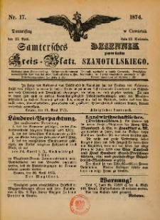 Samtersches Kreis-Blatt = Dziennik Powiatu Szamotulskiego 1874.04.23 Jg.[20] Nr17