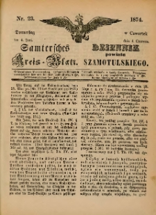 Samtersches Kreis-Blatt = Dziennik Powiatu Szamotulskiego 1874.06.04 Jg.[20] Nr23