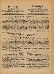 Beilage zur Nr.24 des Samterchen Kreisblatts = Dodatek do Nr.24 dziennika powiatowego Szamotulskiego 1874.06.11 Jg.[20]