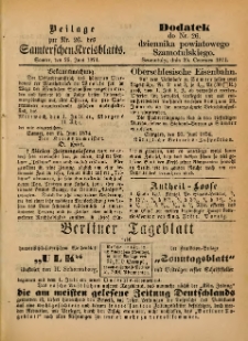 Beilage zur Nr.26 des Samterchen Kreisblatts = Dodatek do Nr.26 dziennika powiatowego Szamotulskiego 1874.06.25 Jg.[20]