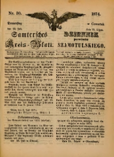 Samtersches Kreis-Blatt = Dziennik Powiatu Szamotulskiego 1874.07.23 Jg.[20] Nr30