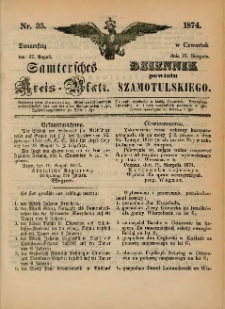 Samtersches Kreis-Blatt = Dziennik Powiatu Szamotulskiego 1874.08.27 Jg.[20] Nr35