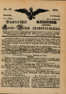 Samtersches Kreis-Blatt = Dziennik Powiatu Szamotulskiego 1874.10.01 Jg.[20] Nr40