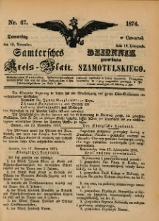 Samtersches Kreis-Blatt = Dziennik Powiatu Szamotulskiego 1874.11.19 Jg.[20] Nr47