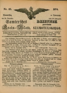 Samtersches Kreis-Blatt = Dziennik Powiatu Szamotulskiego 1874.11.26 Jg.[20] Nr48