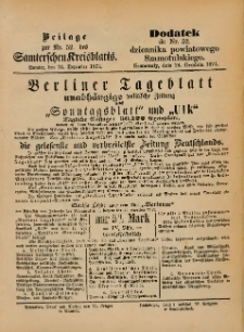 Beilage zur Nr.52 des Samterchen Kreisblatts = Dodatek do Nr.52 dziennika powiatowego Szamotulskiego 1874.12.24 Jg.[20]