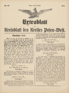 Extrablatt zum Kreisblatt des Kreises Posen-West 1914.10.03 Jg.26 Nr60