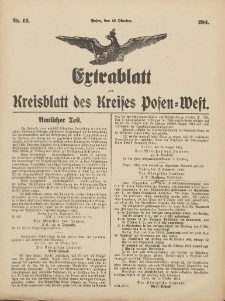 Extrablatt zum Kreisblatt des Kreises Posen-West 1914.10.16 Jg.26 Nr63