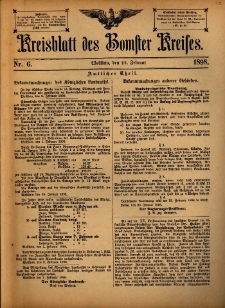 Kreisblatt des Bomster Kreises 1898.02.11 No.6