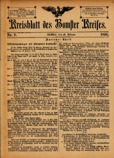 Kreisblatt des Bomster Kreises 1898.02.18 No.7