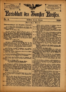 Kreisblatt des Bomster Kreises 1898.02.25 No.8
