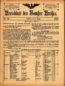 Kreisblatt des Bomster Kreises 1898.03.25 No.12