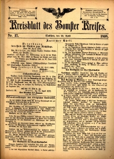 Kreisblatt des Bomster Kreises 1898.04.29 No.17