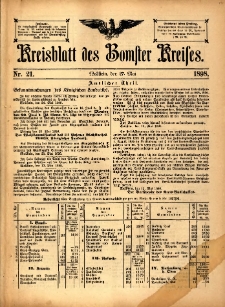 Kreisblatt des Bomster Kreises 1898.05.27 No.21