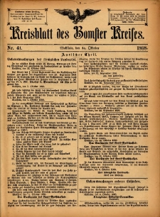 Kreisblatt des Bomster Kreises 1898.10.14 No.41