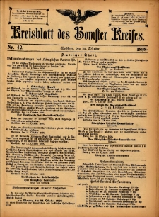 Kreisblatt des Bomster Kreises 1898.10.21 No.42