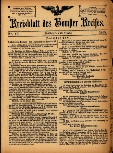 Kreisblatt des Bomster Kreises 1898.10.28 No.43