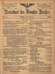 Kreisblatt des Bomster Kreises 1900.02.16 No.7