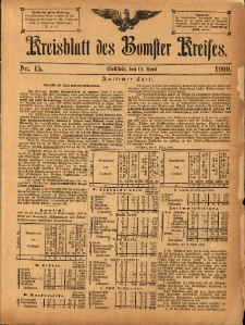 Kreisblatt des Bomster Kreises 1900.04.13 No.15