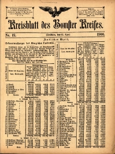 Kreisblatt des Bomster Kreises 1900.04.27 No.17