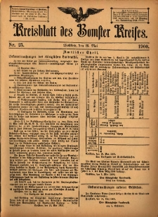 Kreisblatt des Bomster Kreises 1900.05.25 No.25