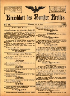 Kreisblatt des Bomster Kreises 1900.06.08 No.28