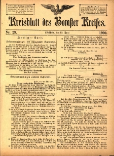Kreisblatt des Bomster Kreises 1900.06.12 No.29