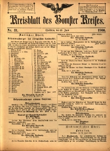 Kreisblatt des Bomster Kreises 1900.06.19 No.31