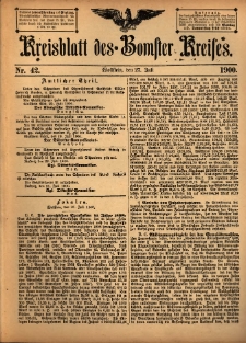 Kreisblatt des Bomster Kreises 1900.07.27 No.42