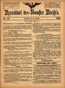 Kreisblatt des Bomster Kreises 1900.08.21 No.49